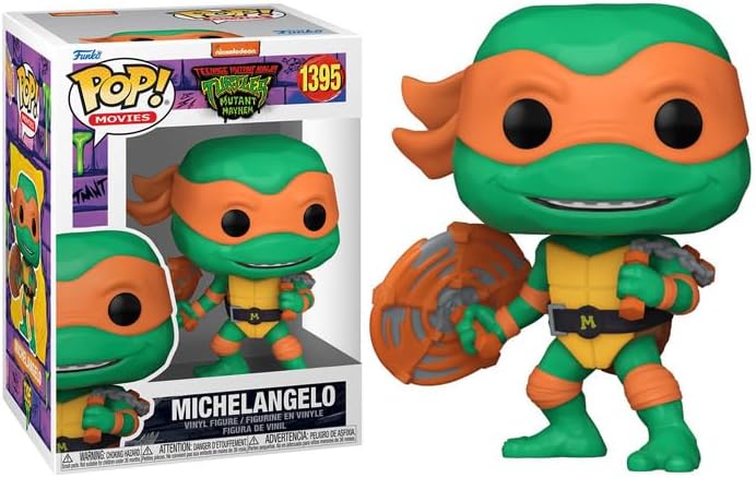 Funko TMNT Mutant Mayhem + Protector Teenage Mutant Ninja Turtles Pop Movies Figura de vinilo (incluye caja protectora ToyBop Caja Coleccionista de