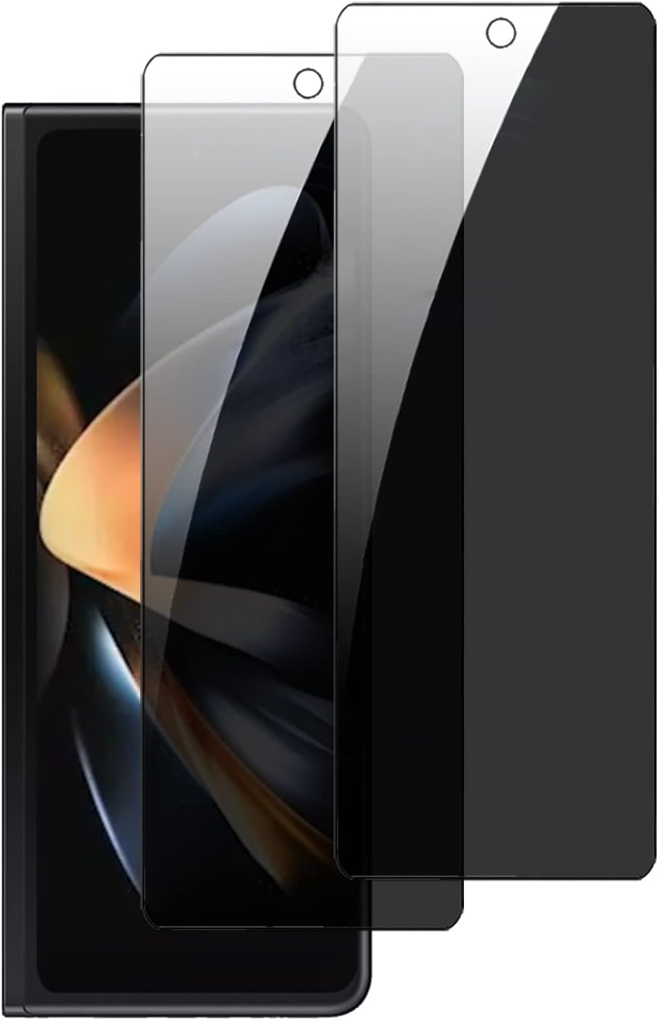 BYIUIHS Paquete de 2 protectores de pantalla de vidrio templado de privacidad diseñados para Galaxy Z Fold 4, antiespía, protector de pantalla de