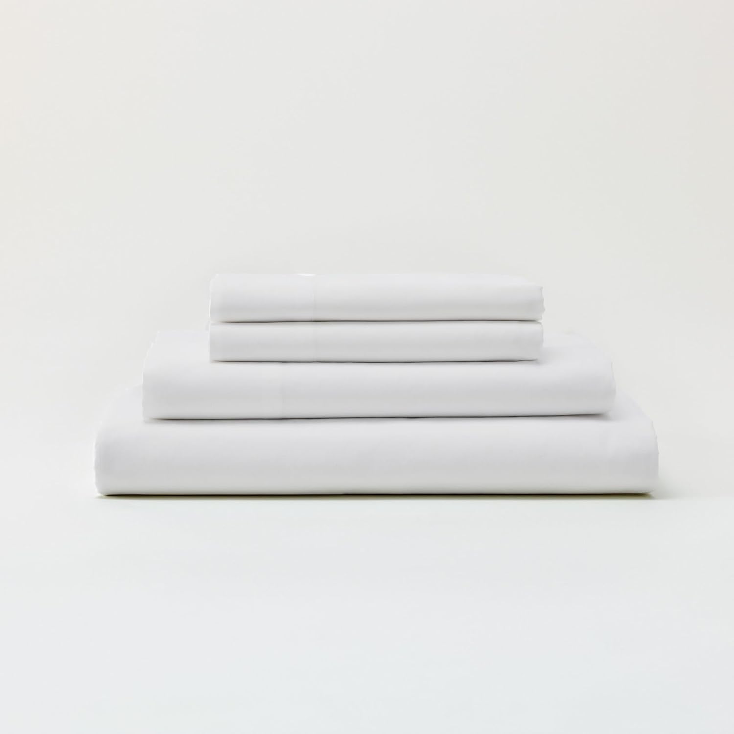 Juego de sábanas 100% algodón orgánico puro, 4 piezas de lujo, 2 fundas de almohada, 1 sábana encimera, 1 sábana bajera, sin químicos, transpirable