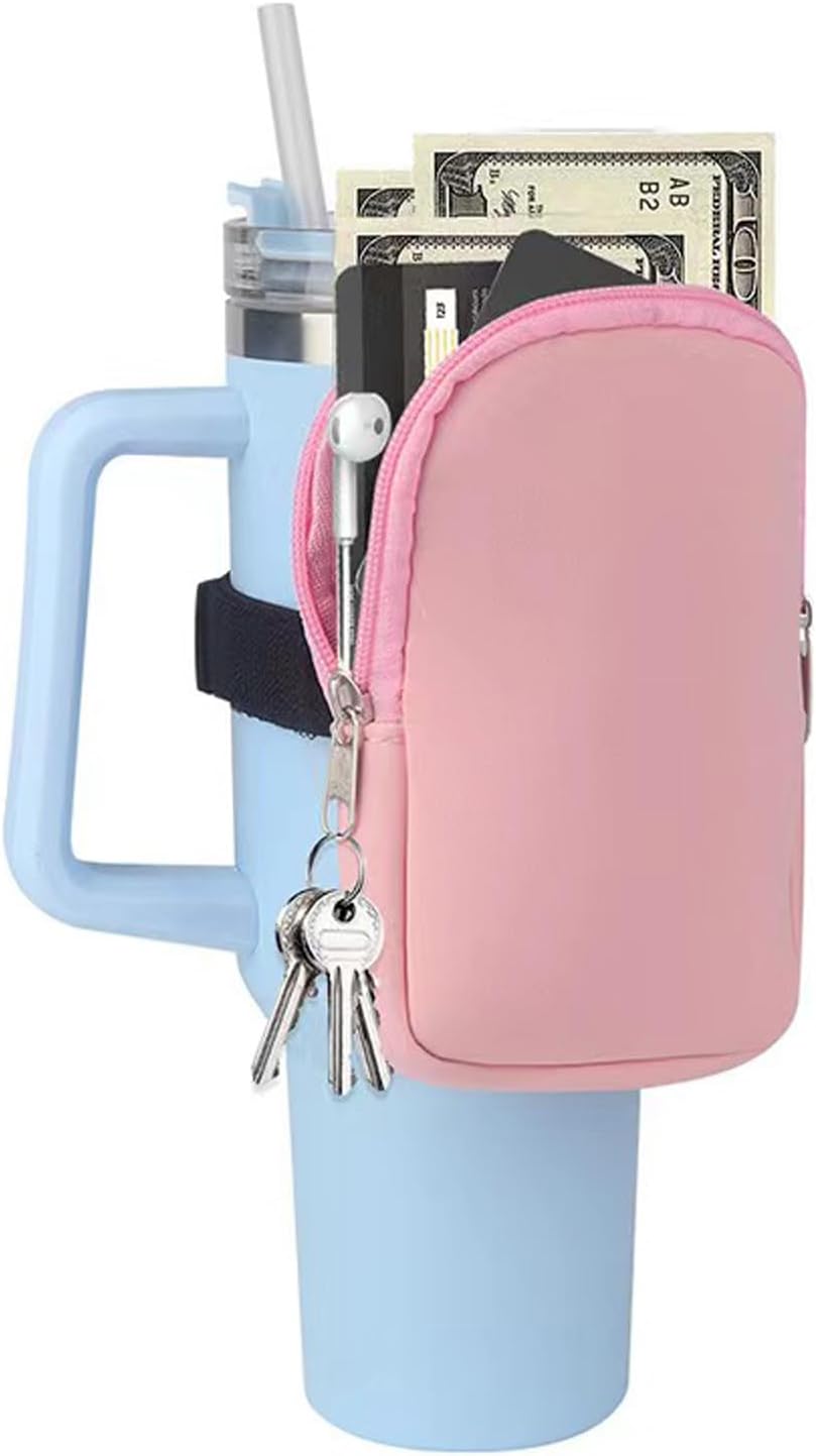 Bolsa para botella de agua, accesorios para vasos de gimnasio compatibles con Stanley Quencher Adventure de 40 onzas e IceFlow de 2030 onzas,
