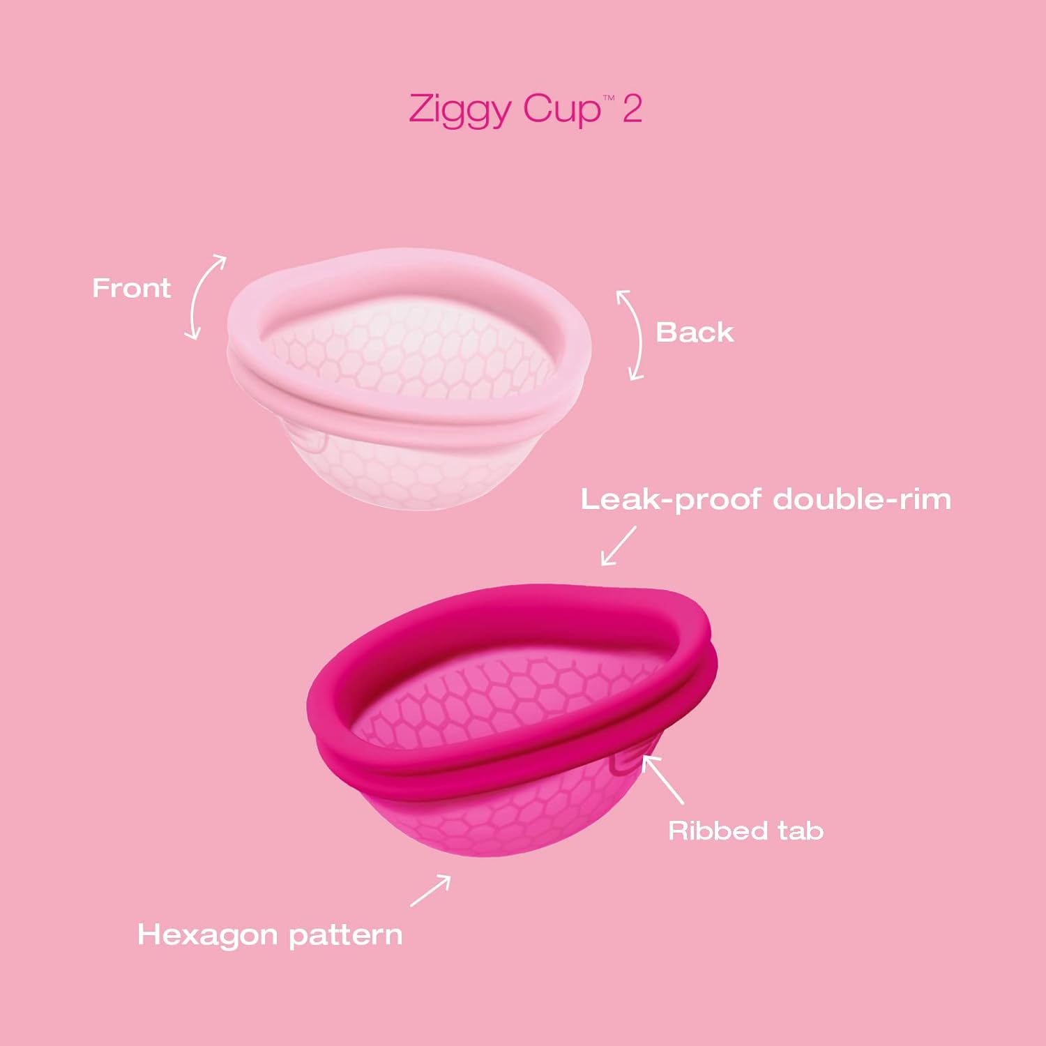 Intimina Ziggy Cup 2 – Disco menstrual reutilizable extrafino, vaso menstrual desechable, con diseño de ajuste plano, disco de período, anillo de