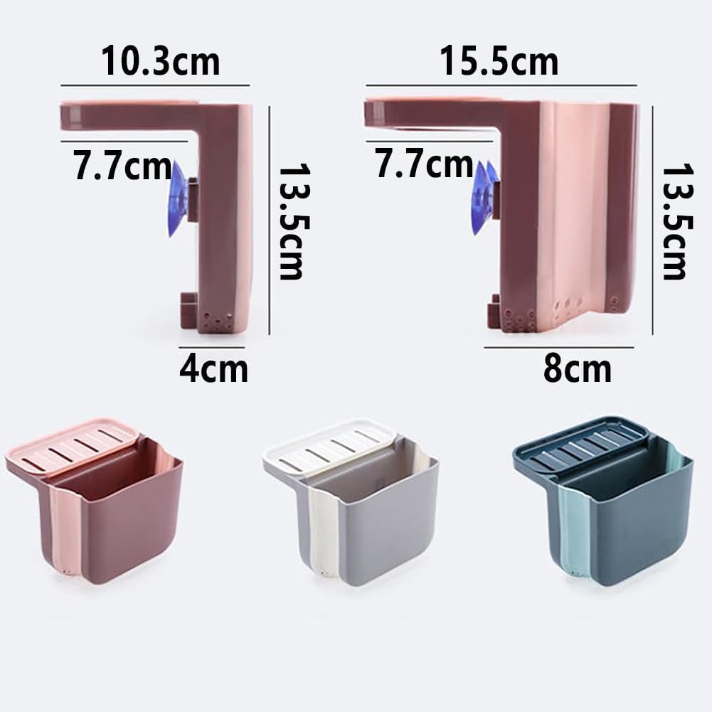 Cubo de basura separador seco y húmedo, mini cubos de basura de cocina, colador de fregadero de esquina, cesta sumergible retráctil plegable para
