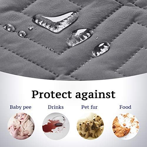 H.VERSAILTEX Funda reversible para silla, protector de muebles antideslizante, resistente al agua, con correas elásticas de 2 pulgadas, para