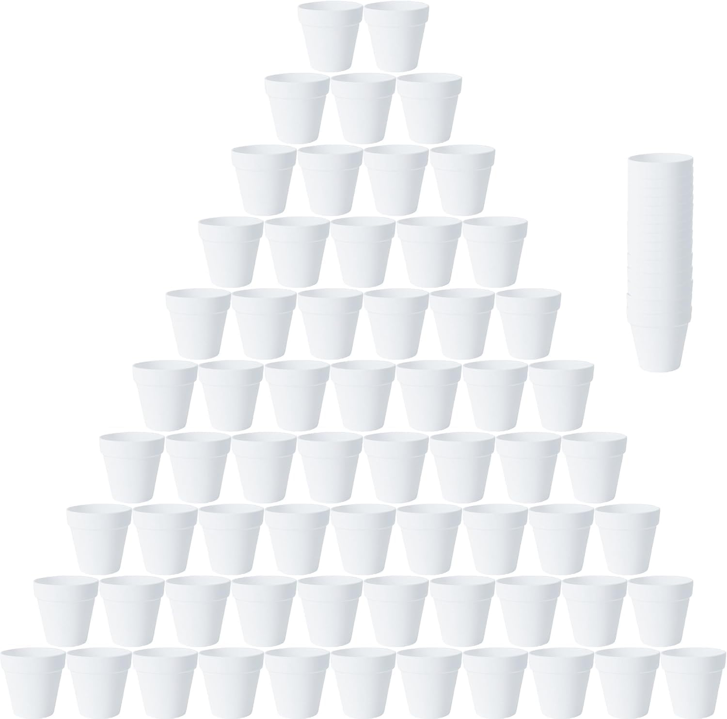 80 unidades2.96 pulgadas Clampooing Pot White Claundllar Pot Mini Maceta, Utilizado para Mini o Jugosa Plantación de Plantas Macetas de