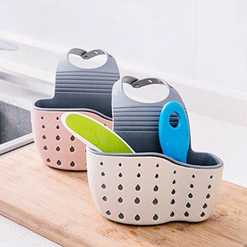 Magik Paquete de 2 organizadores de cocina para fregadero, cesta de limpieza, esponja de limpieza, soporte para jabón (beige, 2)