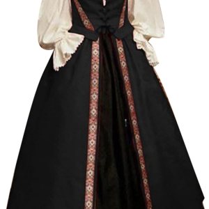 Renaissance Faire Costume Women Fairy Medieval Irish Overdress Lace Up Corset Bustier Dress Vintage 1900s Dress Renaissance Faire Costume Women Fairy Medieval Irish Overdress Lace Up Corset Bustier Dress Vintage 1900s Dress