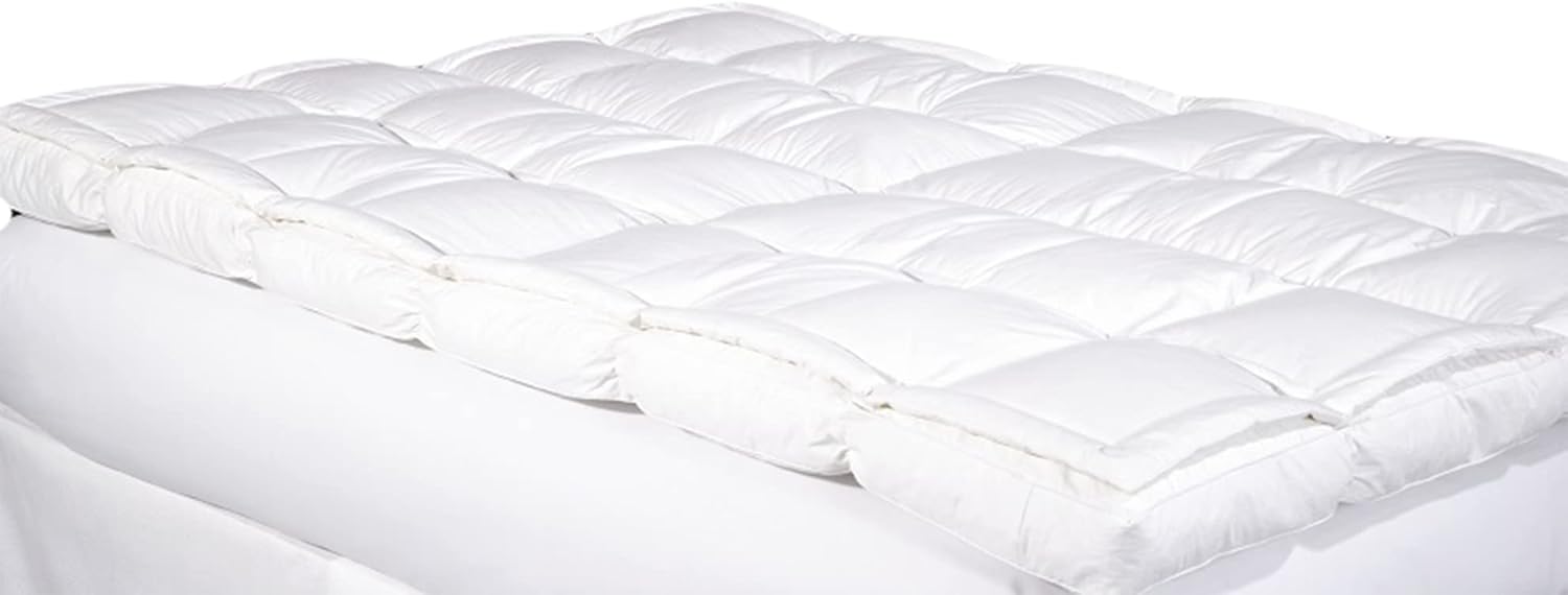 WESTEX Cama de plumas de lujo de 4 pulgadas de grosor, tamaño Queen