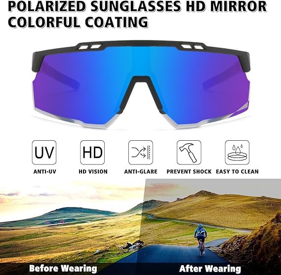 Baseball sunglasses Polarized Sports Sunglasses for Men Women,Driving Fishing Cycling Mountain Bike Sunglasses