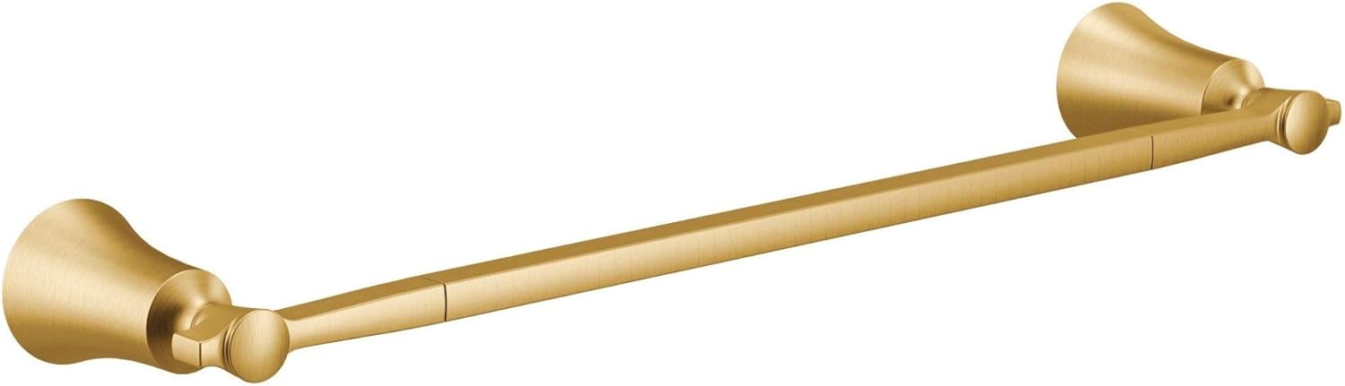 Moen YB0324BG Flara – Toallero individual de 24 pulgadas, oro cepillado