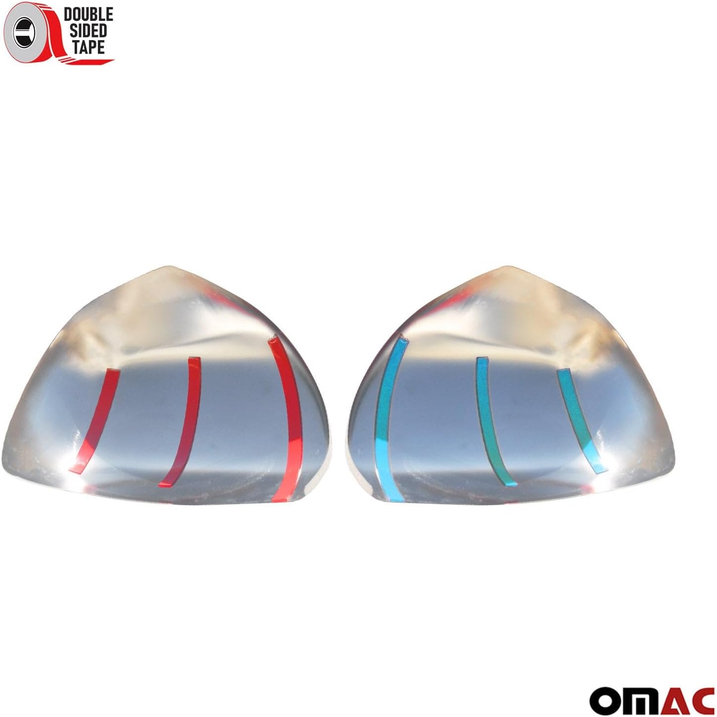 OMAC Tapas de cubierta de espejo lateral para Toyota 4Runner 2003-2009 acero plateado 2 piezas