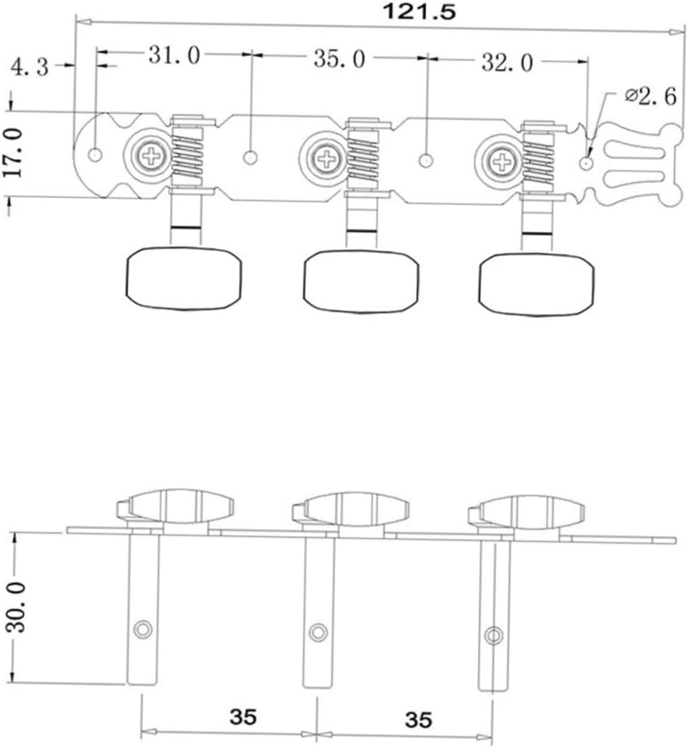 ERINGOGO Guitarras 2 unids Clavijas de guitarra Clavijas de afinación Clavijas de afinación Guitarra Clásica Guitarra Clavijas