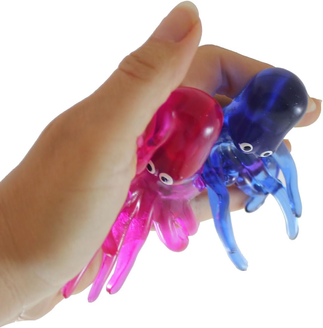 Juguete ultra pegajoso de 2 pulpos, juguete novedoso súper pegajoso, manos pegajosas (colores aleatorios)