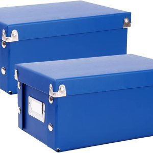 Snap-N-Store Caja de almacenamiento con soporte para tarjetas de índice, caja organizadora plegable para 1100 tarjetas flash, tarjetas de negocios, Snap-N-Store Caja de almacenamiento con soporte para tarjetas de índice, caja organizadora plegable para 1100 tarjetas flash, tarjetas de negocios,