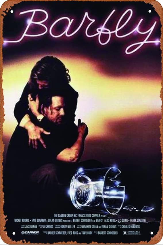 Barfly – Póster de película de metal para decoración de pared de metal, bar, sala de estar, letrero de metal de estaño de 8 x 12 pulgadas