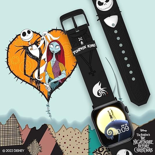 The Nightmare Before Christmas – Colección de correas de reloj inteligente con licencia oficial, compatible con todos los tamaños y series de Apple