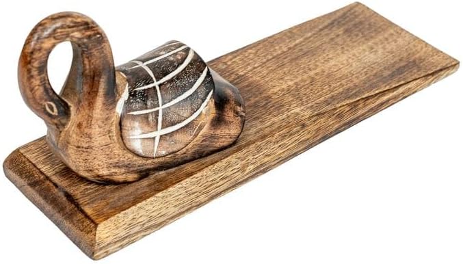 SimbaKart – Tope de puerta de cisne hecho a mano decorativo vintage con acabado natural para puerta de cisne, soporte de puerta pesado resistente al