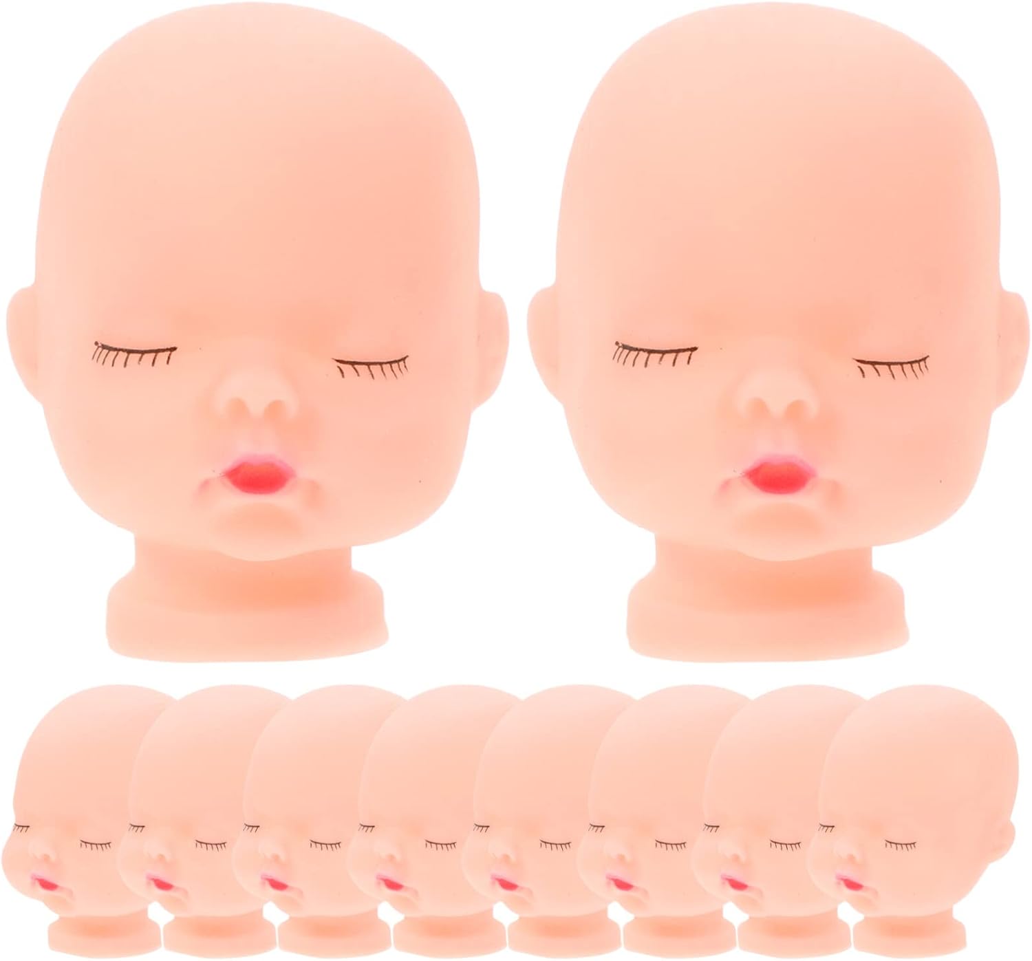 Sewroro 10 piezas de cabezas de muñeca esculpir cabeza calva maniquí mini pieza de simulación para manualidades, muñecas de bricolaje, decoración de