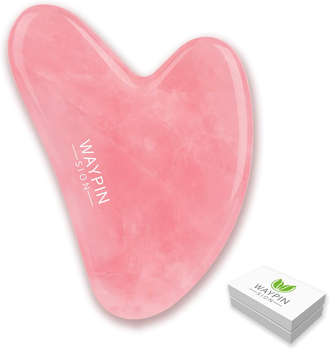Gua Sha Stone, herramienta Guasha de cuarzo rosa para masaje facial y corporal de piel, herramienta diaria antienvejecimiento para la salud y el