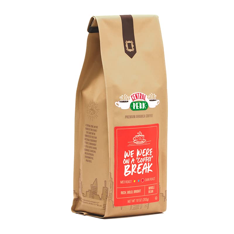 Central Perk – Café de grano entero, café tostado oscuro, “We Were On A ‘Coffee’ Break”, 100% café arábica, 1 bolsa (10 onzas)