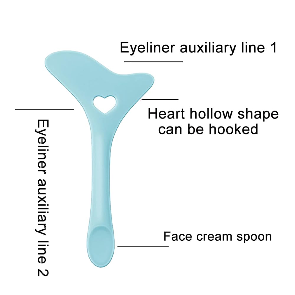 4 plantillas todo en uno para delineador de ojos, puntas de alas, deflector de sombra de ojos, protector de pestañas de rímel + ayuda de silicona