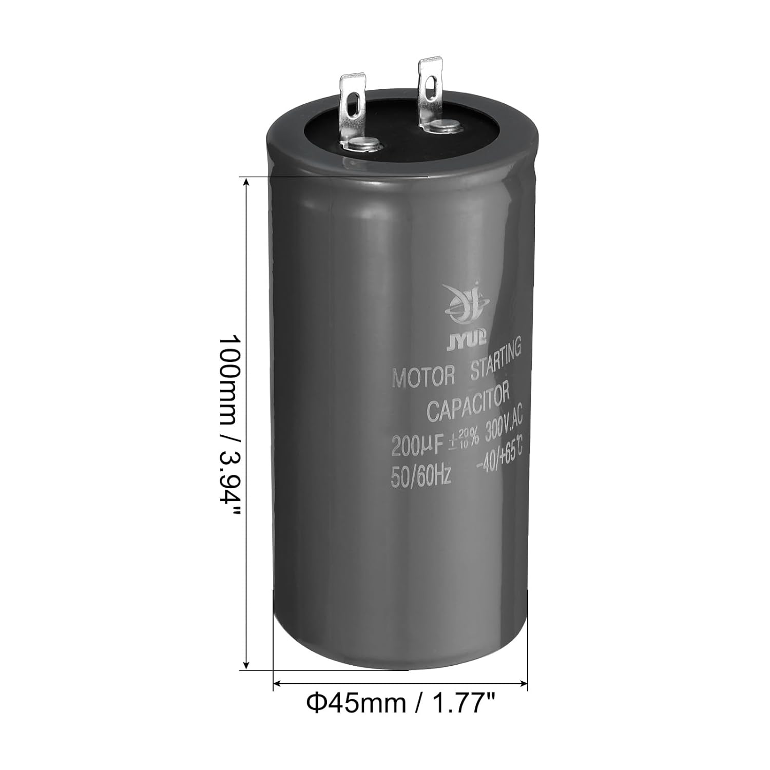 PATIKIL Condensador de arranque del motor, 2 unidades 200uf 300V 5060Hz CD60 condensador de arranque para aire acondicionado, motor eléctrico