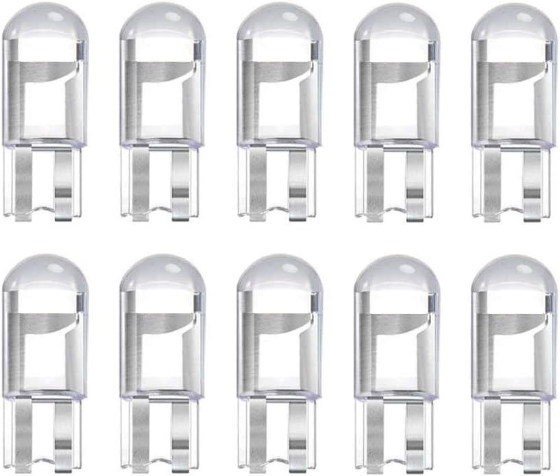 Bombillas LED T10 194 en miniatura de cuña azul W5W 2825 158 192 168 194 12V para luces laterales de coche, cúpula mapa, puerta, placa de matrícula
