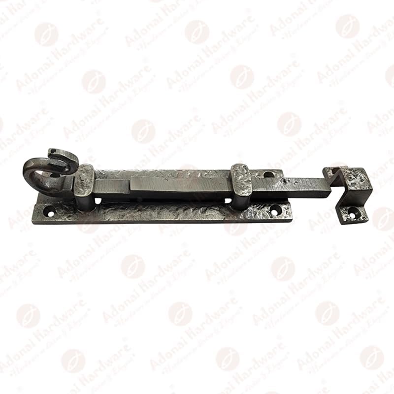 Adonai Hardware “Gazez” – Perno de puerta de hierro fundido antiguo (7 pulgadas x 1 paquete, níquel cepillado antiguo)