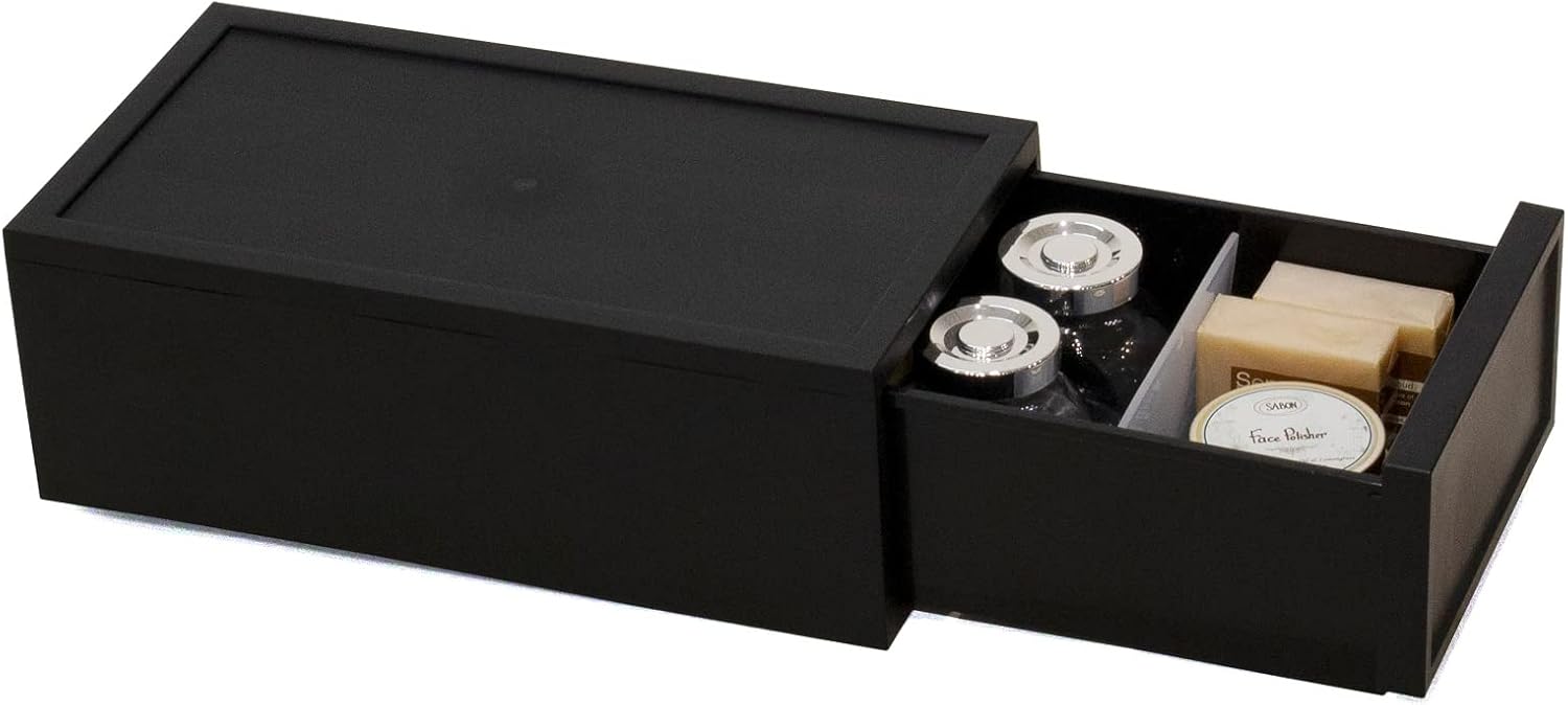 ASTAGE  Cajón de almacenamiento, cajón modular apilable, almacenamiento de plástico, bloque de cajones  Negro pequeño A