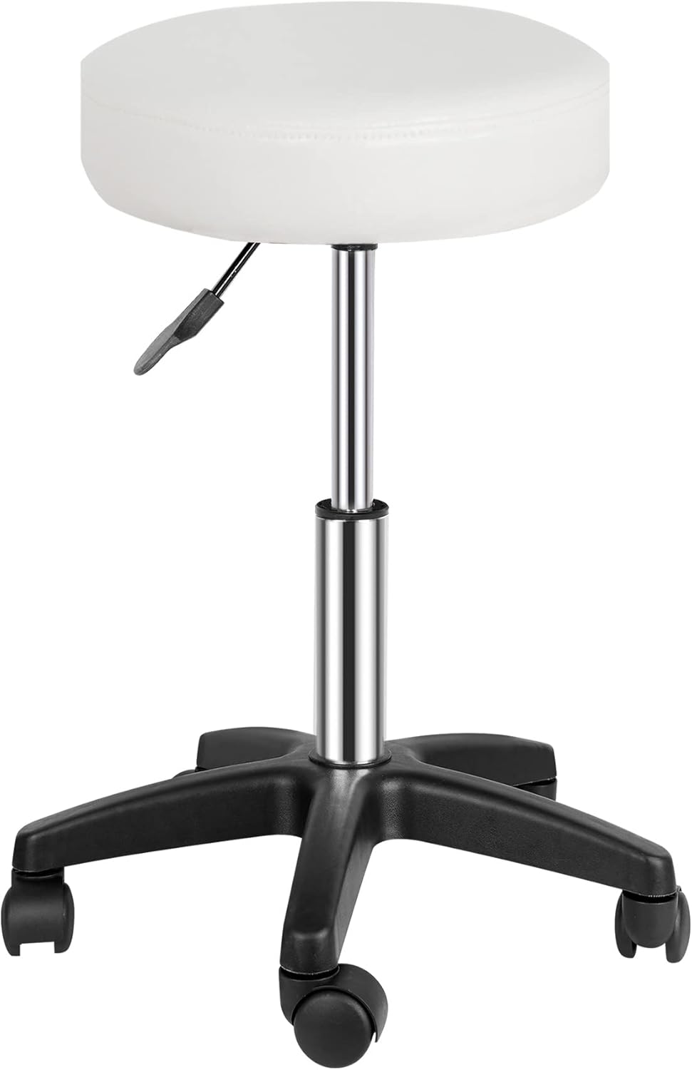 SUPER DEAL Taburetes con ruedas Sillas giratorias Masaje Facial Spa Salon Bar Taburete Silla hidráulica ajustable con ruedas Blanco
