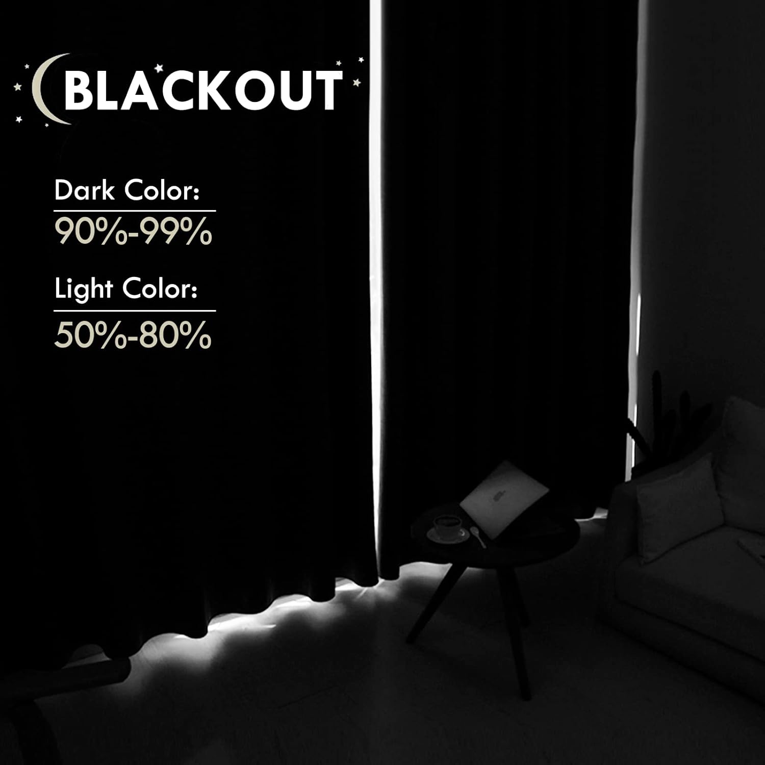 DWCN – Cortinas blackout para habitación y sala, aislamiento térmico, juego de 2 cortinas