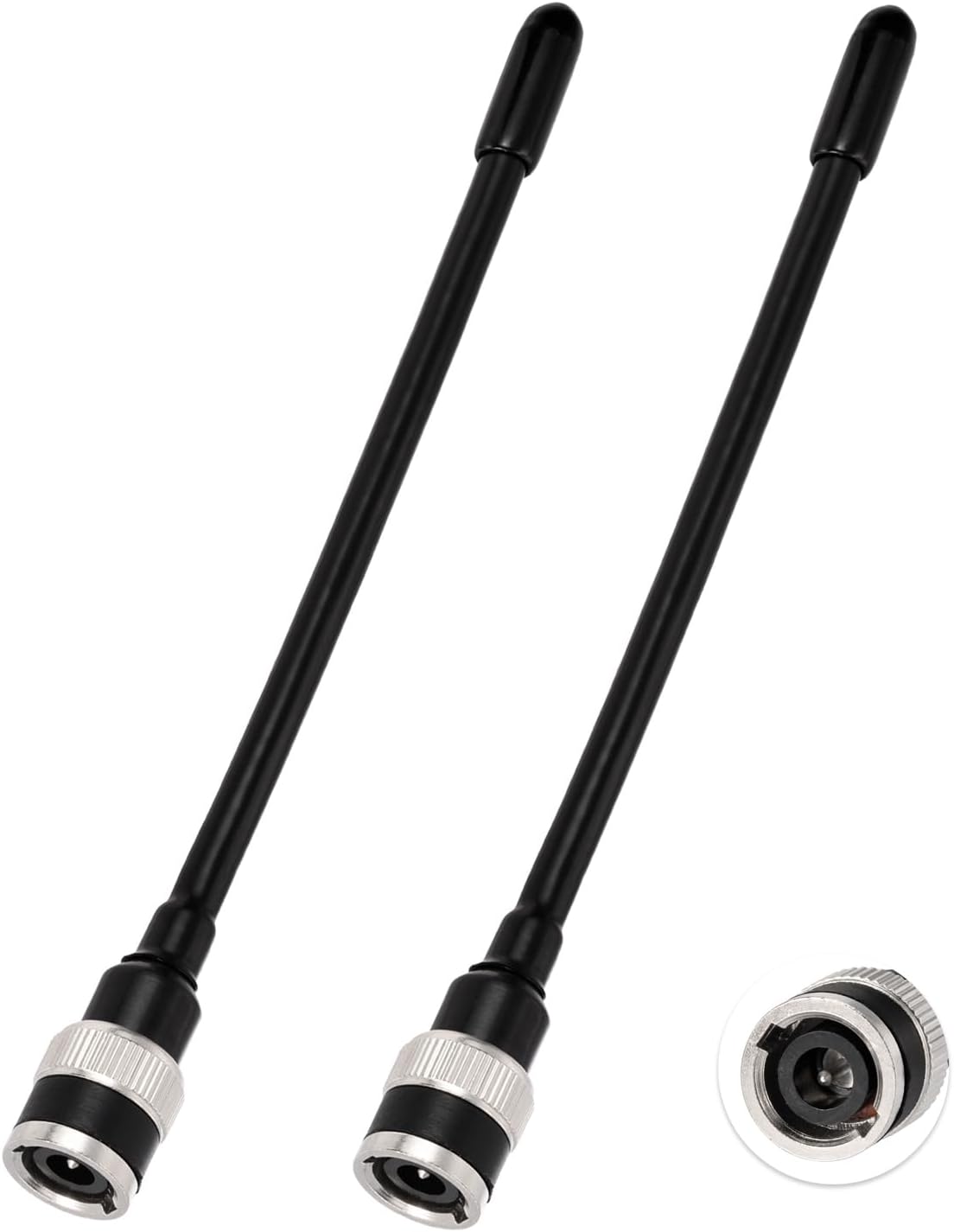Superbat Antena UHF 400-470MHz Antena de radio bidireccional con conector macho BNC, paquete de 2 para transmisor-receptor de radio portátil CB,