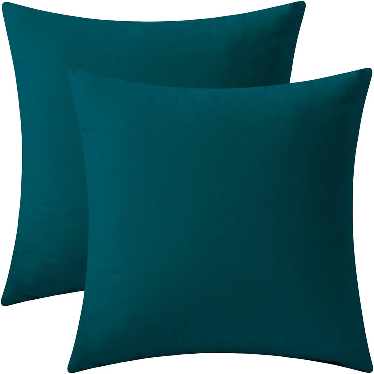 Rythome Juego de 2 fundas de almohada de terciopelo para sofá y cama, 18 x 18 pulgadas, color verde azulado