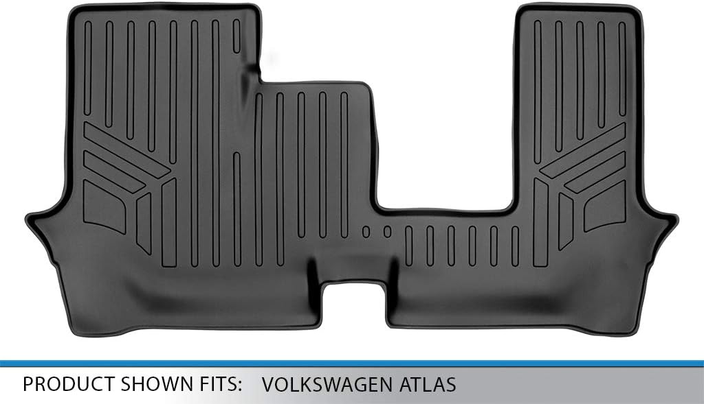 SMARTLINER Alfombrillas para todo tipo de clima, ajuste personalizado, forro de tercera fila, color negro, compatibles con Volkswagen Atlas