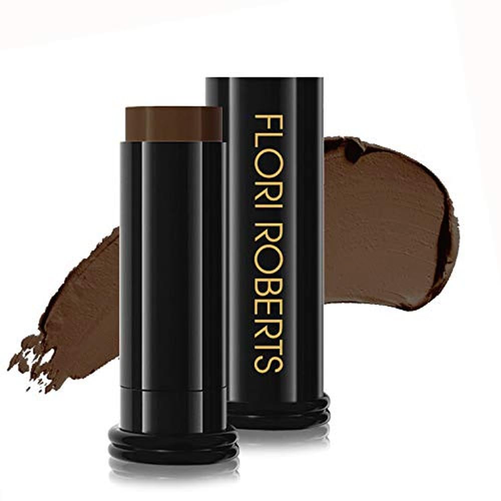 Base Strokes – Base de maquillaje en crema de Flori Roberts, cobertura completa para mujeres de color o tonos de piel más profundos, maquillaje de