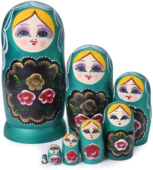 SNRISE Muñecas rusas Matryoshka Muñeco de nieve de dibujos animados Juguetes de madera Muñeca de anidación Artesanía Niños Regalos Caja de Dulces