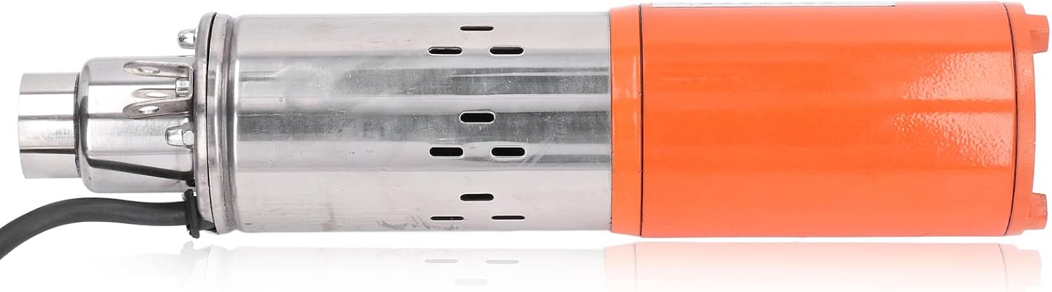 Bomba de tornillo de CC, alta presión sumergible solar de pozo profundo 12V 98.4 ft alta elevación para la entrada de agua del pozo, construcción de