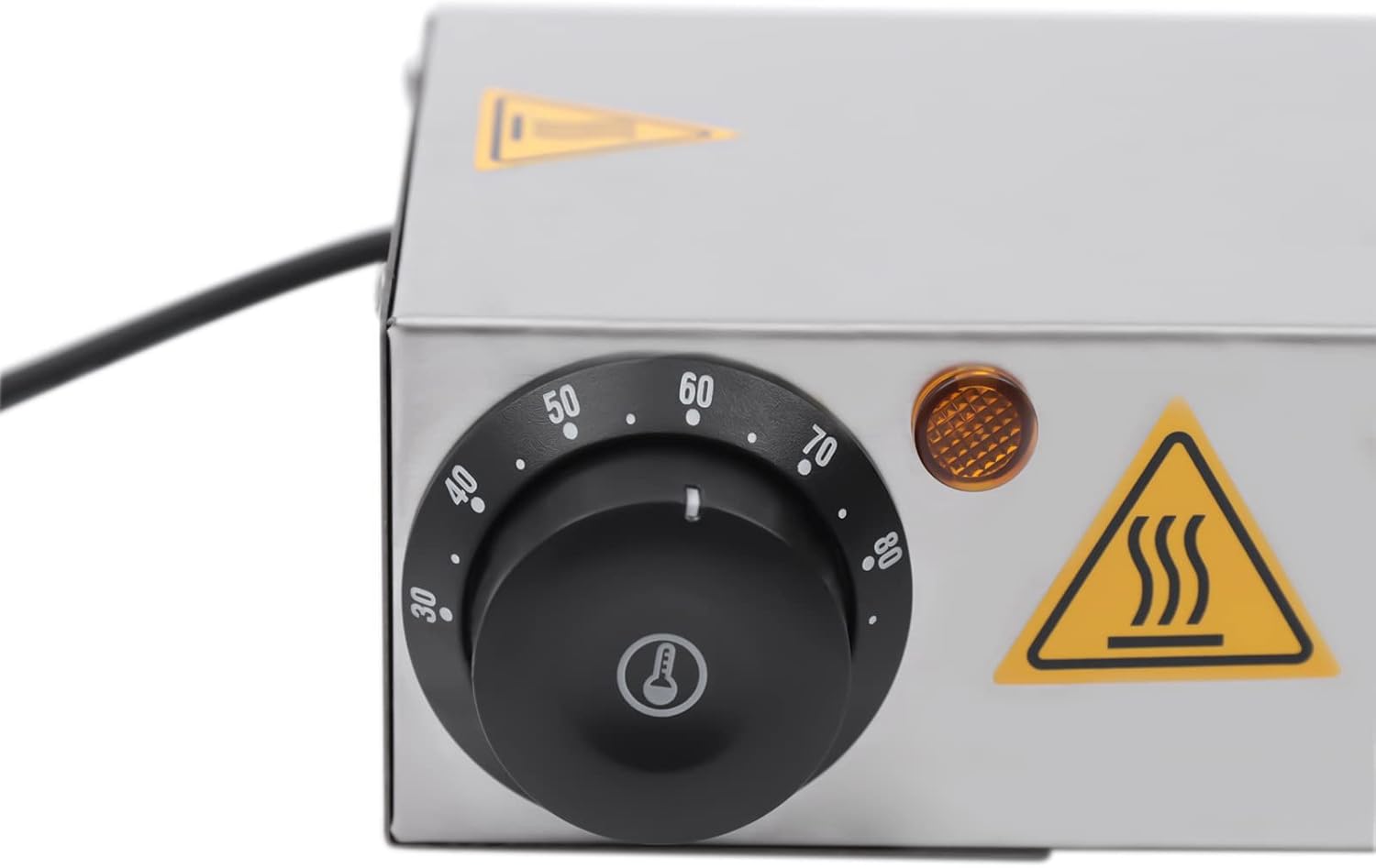 Lámpara de calor para alimentos, lámpara calentadora de alimentos con cable y enchufe, 110 V, 500 vatios, color plateado (24 pulgadas)