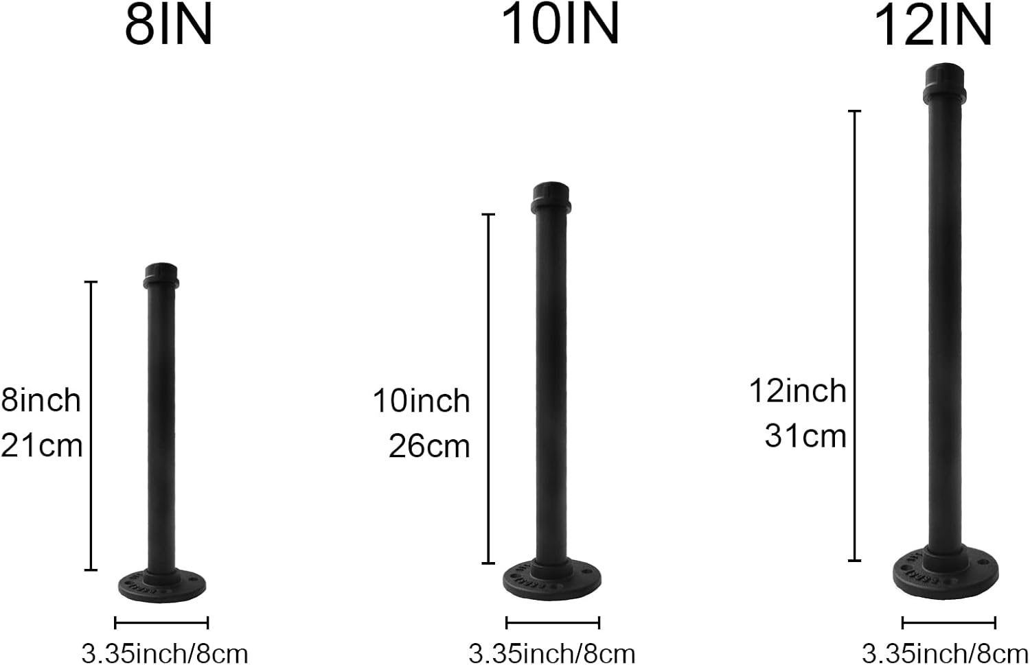 HOEMLIM Soporte para estante, paquete de 4 soportes flotantes rústicos montados en la pared, estantería industrial de tubería resistente para madera