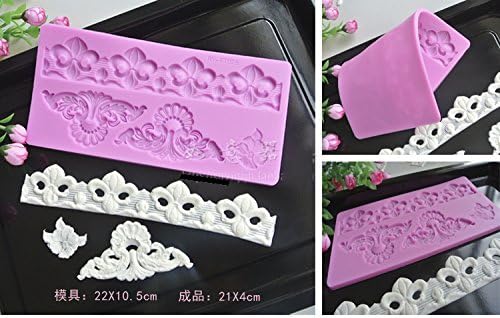 Anyana Fleur de lis Impression Lace – Molde de silicona para Sugarcraft, decoración de pasteles, decoración de cupcakes, fondant, joyas, arcilla