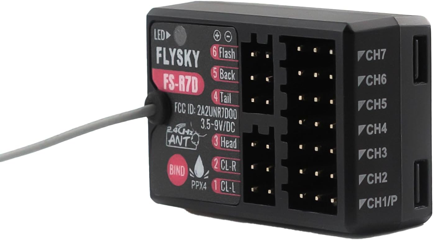 Flysky FS-R7D 7CH ANT Protocolo Receptor PPM IBUS Salida 2-Way Transfer-Back Función para Coche Barco Control Remoto