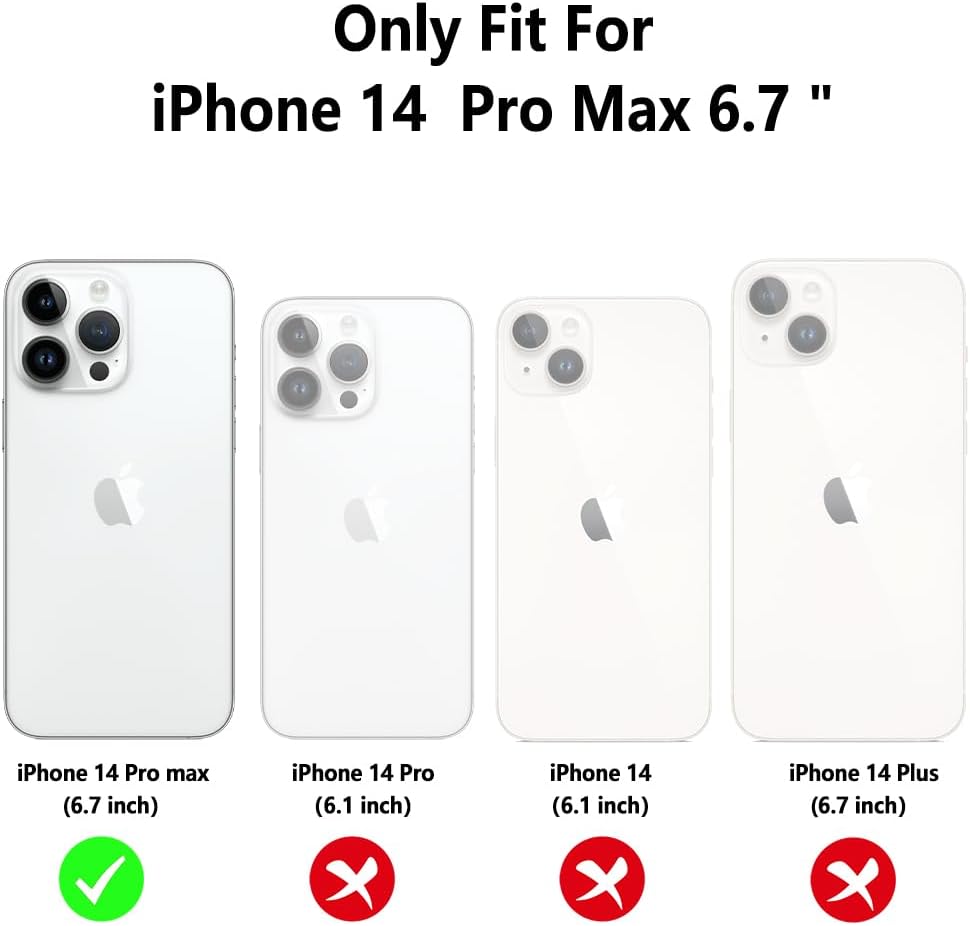 AIGOMARA Funda para iPhone 14 Pro Max de 6.7 pulgadas, bonita mariposa chapada en purpurina con protección de la cámara, a prueba de golpes,