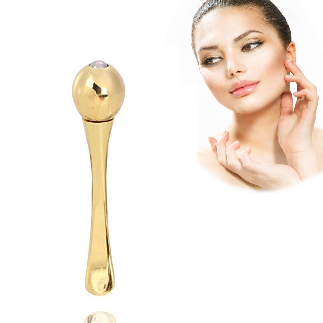 Palitos de masaje de crema para ojos, aplicador de crema de ojos de aleación de zinc, antiarrugas, alivio de fatiga ocular, palo de masaje para