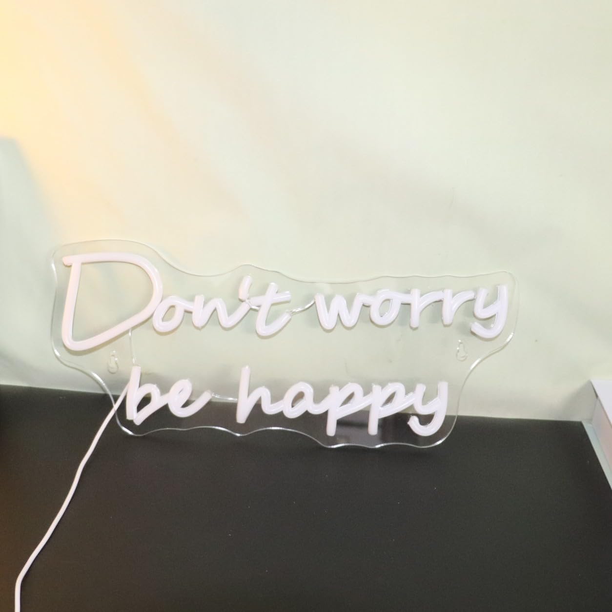 Letrero LED de neón con texto en inglés “Don’t Worry Be Happy”, luces de neón alimentadas por USB, para habitación, hogar, decoración de pared,
