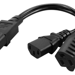 Strhowill IEC 320 C14 a C13+5-15R Y Split Cable adaptador de corriente corto IEC 320 C14 macho a C13Nema 5-15R hembra Y Cable de alimentación Strhowill IEC 320 C14 a C13+5-15R Y Split Cable adaptador de corriente corto IEC 320 C14 macho a C13Nema 5-15R hembra Y Cable de alimentación