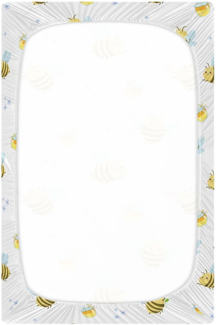 Sábanas bajeras ajustables para cuna, abejas de abejas melíferas amarillas, sábanas portátiles y elásticas para bebé niño, colchón suave y