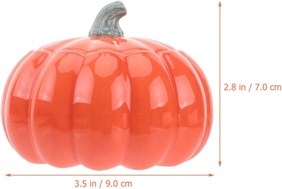 DOITOOL Cuenco de calabaza de Halloween con tapa, mini maceta de calabaza de 5 onzas, cuencos de sopa de calabaza de cerámica, mini horno naranja,