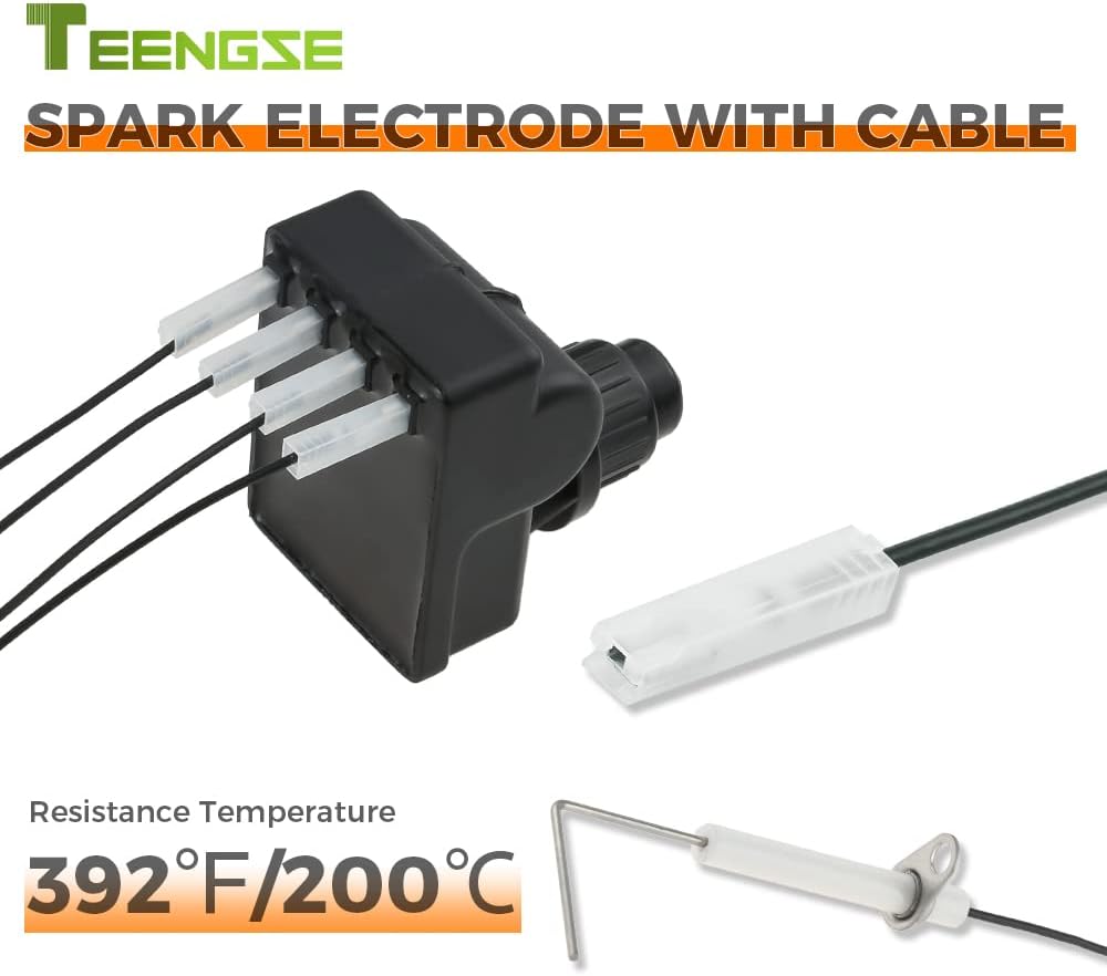 TEENGSE Kit de montaje de encendedor de parrilla, generador de chispas de parrilla de gas, encendedor electrónico de batería AA, encendedor de