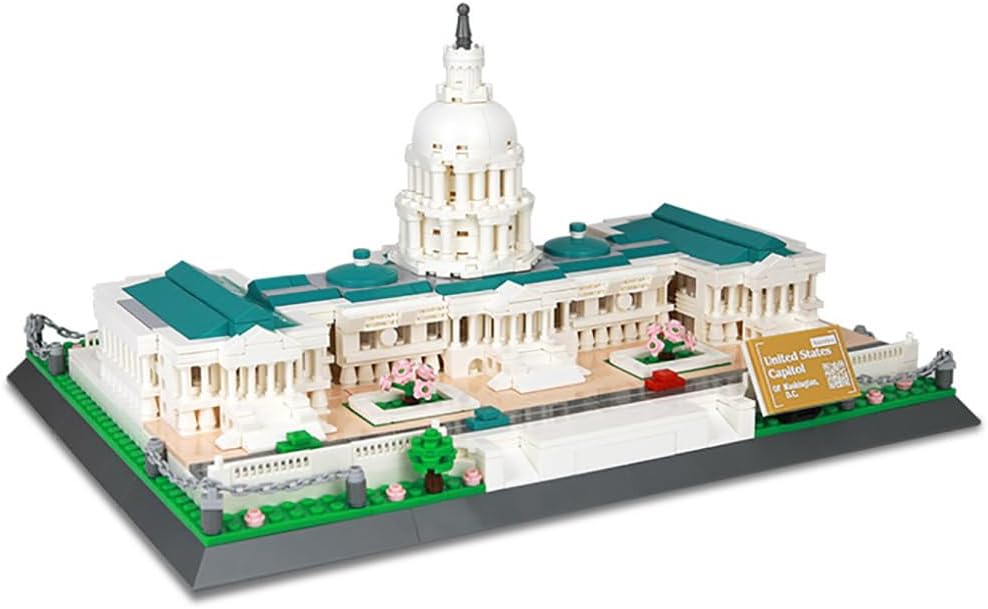 1074 piezas de bloques de construcción del Capitolio de los Estados Unidos, juego de rompecabezas de arquitectura del mundo, colección de modelos