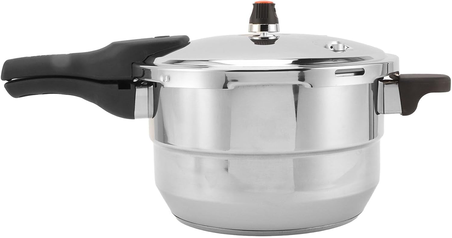 Olla a presión de acero inoxidable olla de cocción rápida con estante para vapor, diseño seguro para cocina casera (8L)