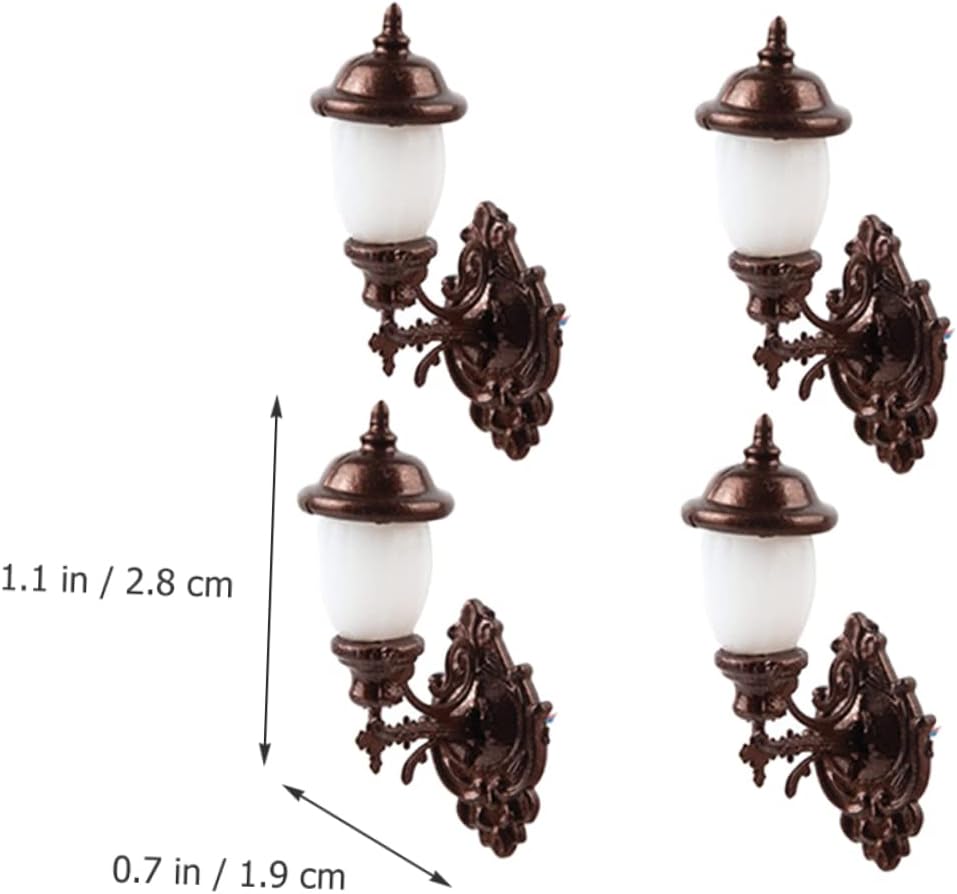 Luz de pared para casa de muñecas, mesa de arena, materiales de construcción, ornamento de mesa de arena, luz de pared de batería, modelo